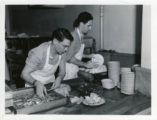 Washing dishes, Pomona College