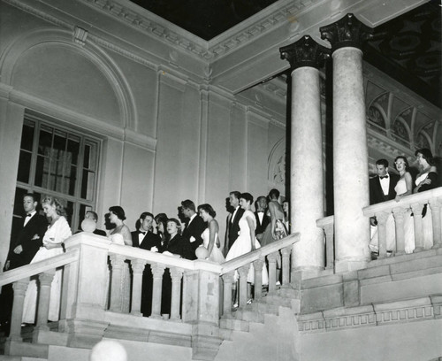 Students at a formal event, Pomona College