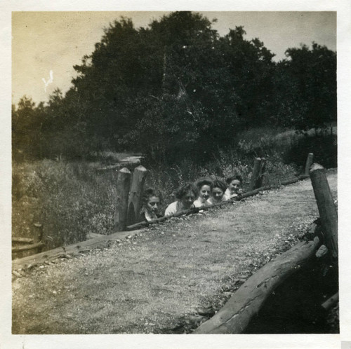 Students at Caesar's Bridge, Pomona College