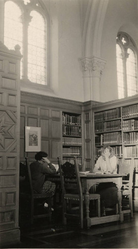 Reading in Main Reading Room of Denison Library, Scripps College