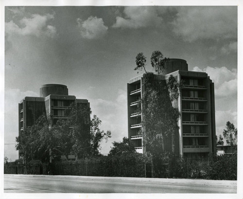 View of tower dormitories, Claremont McKenna College