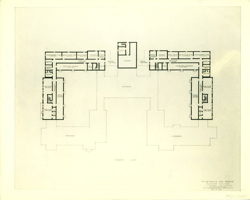 Women's dormitories basement floor plan, Pomona College