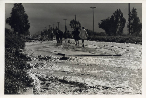 Foothill Boulevard during a flood