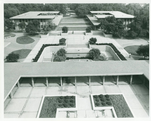 View of campus from Sprague Library, Harvey Mudd College