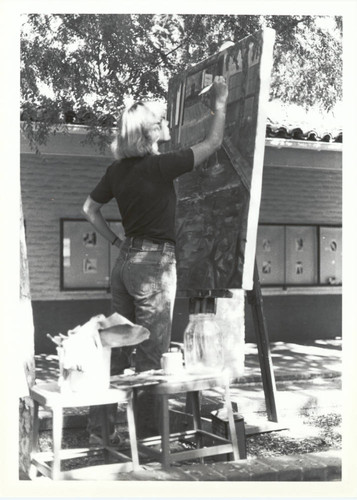 Student painting, Scripps College