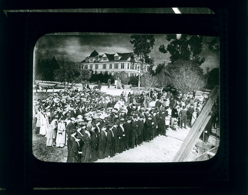 Carnegie Building cornerstone laying, Pomona College