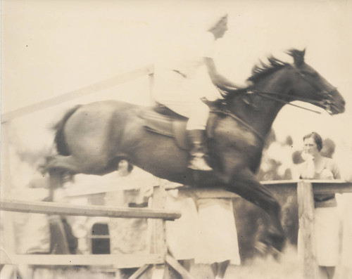 Student on horseback, Scripps College