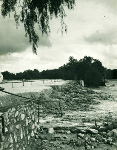 Baseball field during flood, Pomona College