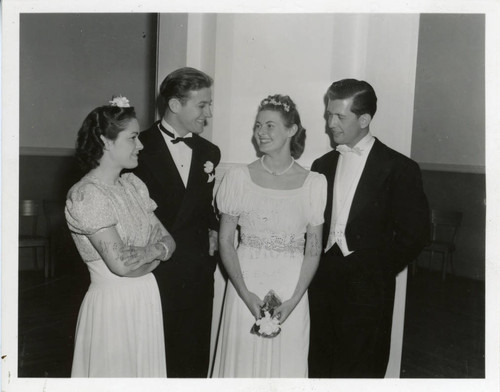 Students at a formal event, Pomona College