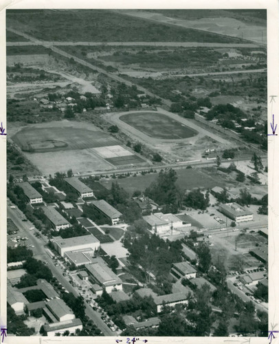 Aerial view of campus, Claremont McKenna College