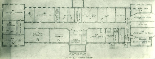 Chemical Laboratory basement plan, Pomona College