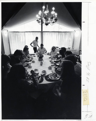 Students eating at the Athenaeum, Claremont McKenna College