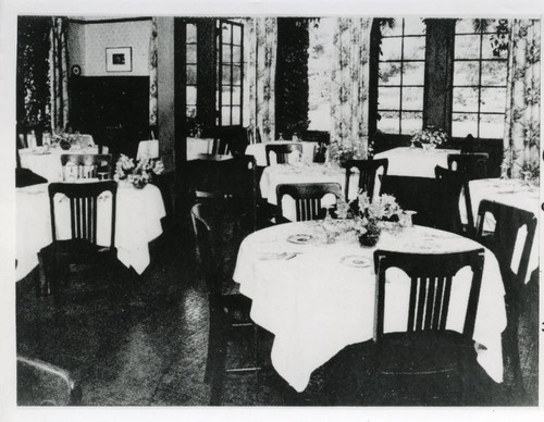 Claremont Inn dining room, Pomona College