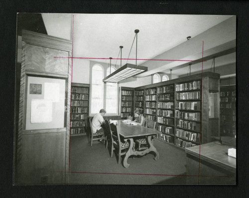Two women stuyding in Denison Library, Scripps College
