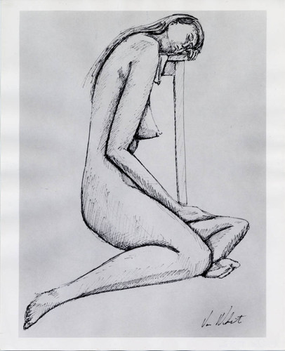 Drawing of nude woman, Scripps College