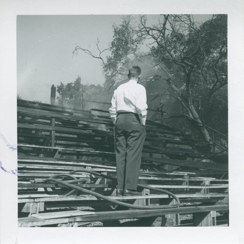 Fire damage at the Greek Theater, Pomona College