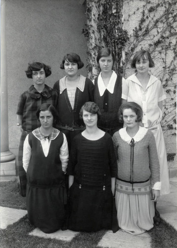 Women debate team members, Pomona College