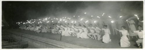 Students with torches, Pomona College