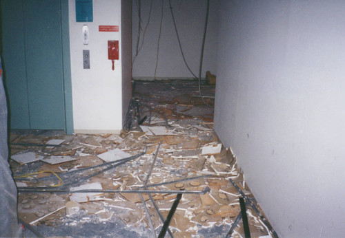 Fourth floor of Honnold Library during renovation