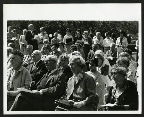 Audience at the Drake Wing Dedication, Scripps College