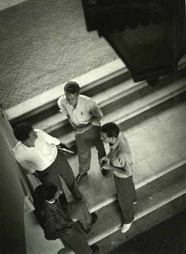 Clark Hall and students, Pomona College