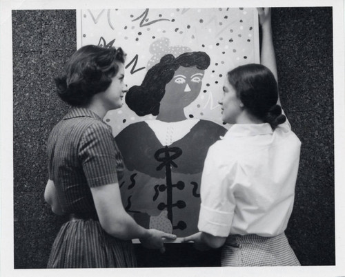 Women with painting, Scripps College