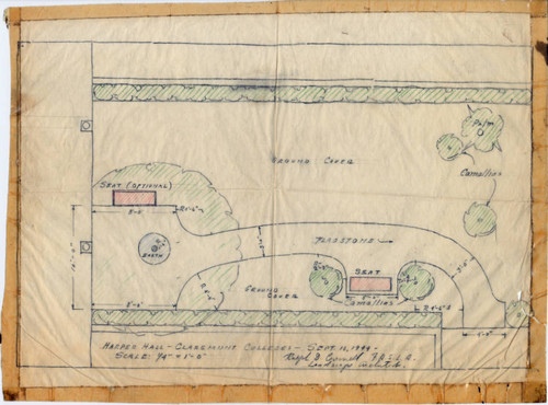 Landscaping plans for Harper Hall, Claremont Graduate University