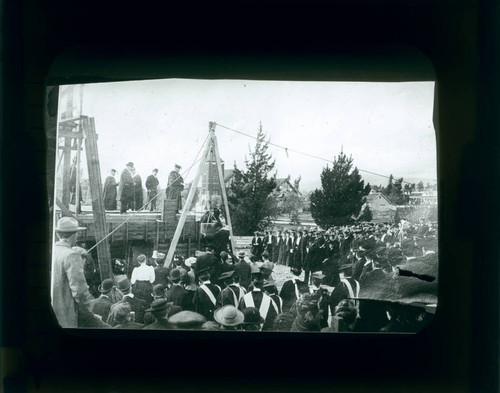 Carnegie Hall Library cornerstone laying, Pomona College