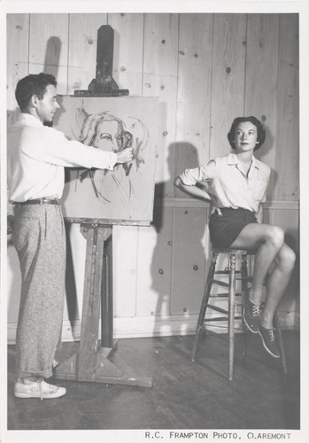 Artist with model, Scripps College