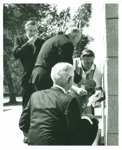 Marks Hall cornerstone laying ceremony, Harvey Mudd College