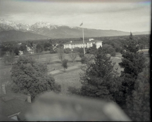 Smiley Hall and San Gabriel Mountains, Pomona College