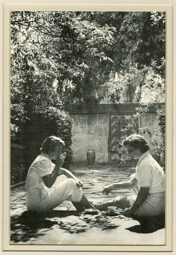 Tea in Sicilian Courtyard, Scripps College