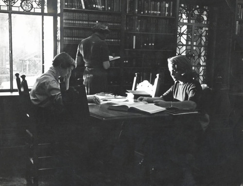 Studying in the Rare Book Room, Ella Strong Denison Library