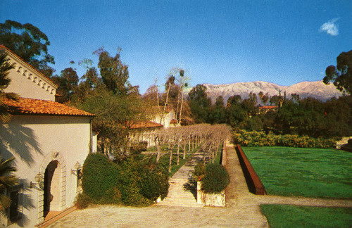 San Gabriel Mountains and Balch Hall, Scripps College