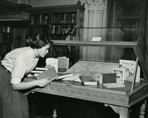 Book exhibit, Ella Strong Denison Library