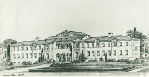 Proposed physics building drawing, Pomona College