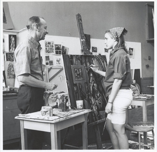 Professor Dike with student, Scripps College