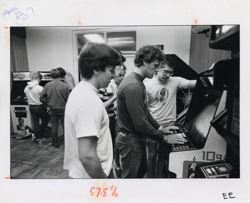 Students in an arcade, Claremont McKenna College
