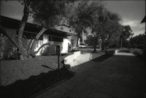 Wheelchair ramp exit to Columbia Avenue, Scripps College