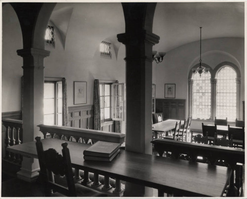 Holbein Room interior of Denison Library, Scripps College