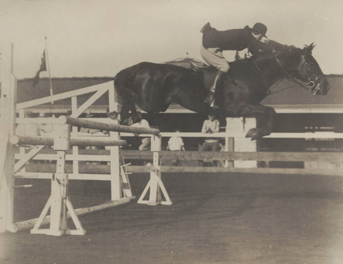 J. Honour McCreery on horseback, Scripps College