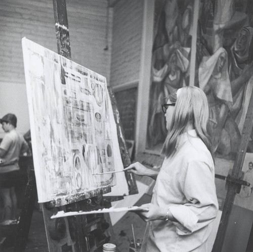 Student painting, Scripps College