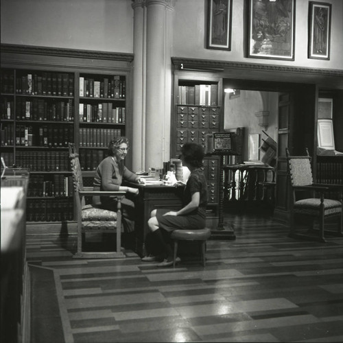 Student and librarian at Denison Library, Scripps College