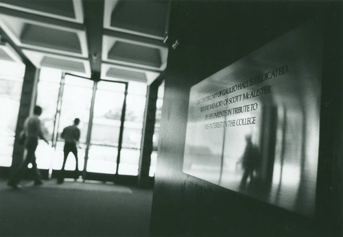 Galileo Hall plaque, Harvey Mudd College