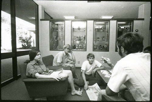 Students inside Bauer Center, Claremont Mckenna College