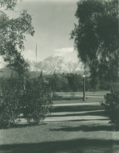 Marston Quadrangle and San Gabriel Mountains, Pomona College