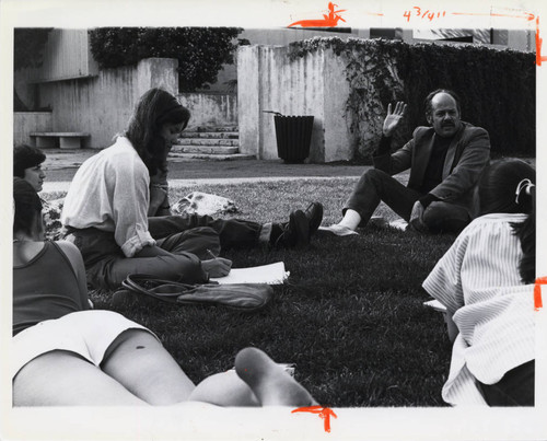 Class on the lawn, Scripps College