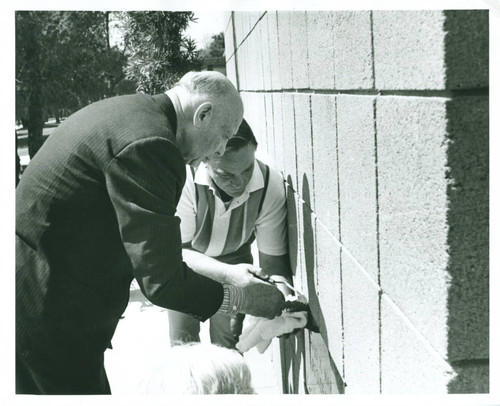 Marks Hall cornerstone laying ceremony, Harvey Mudd College