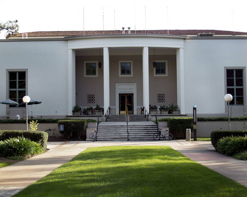 North entrance of the Honnold Mudd Library, Claremont University Consortium