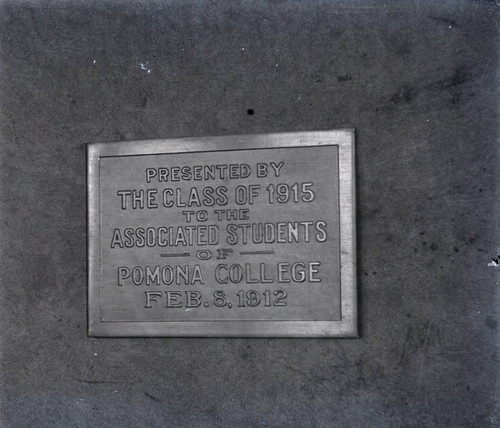 Pomona "P" plaque, Pomona College